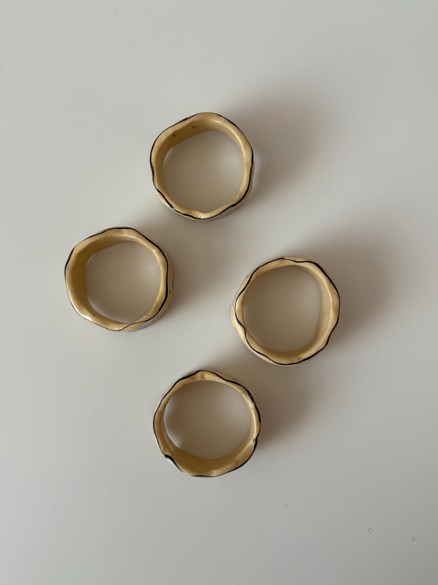 Blue Floral Napkin Rings