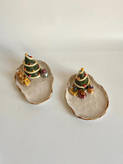 Bear and Christmas Tree Jewelry Dish
