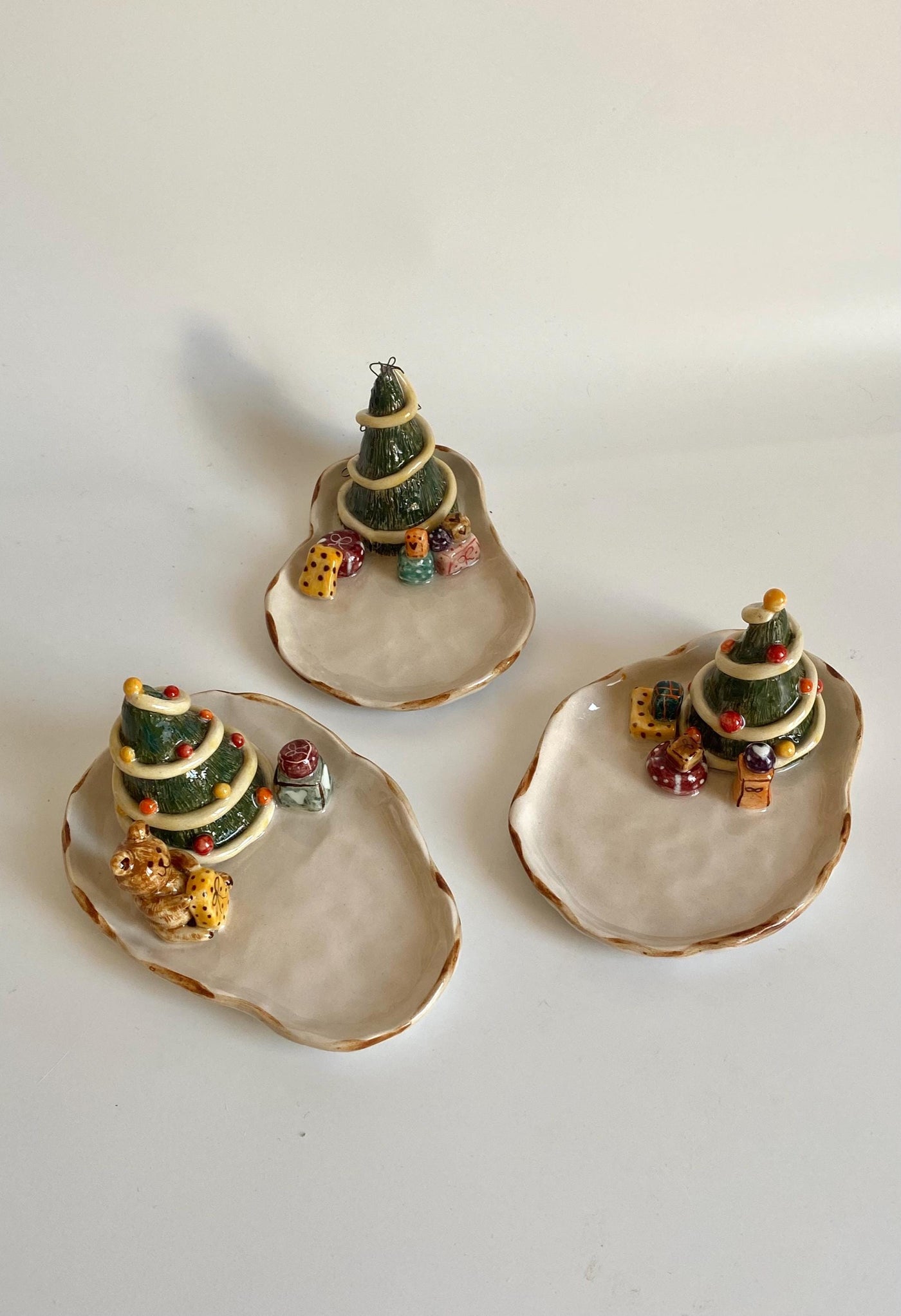 Bear and Christmas Tree Jewelry Dish