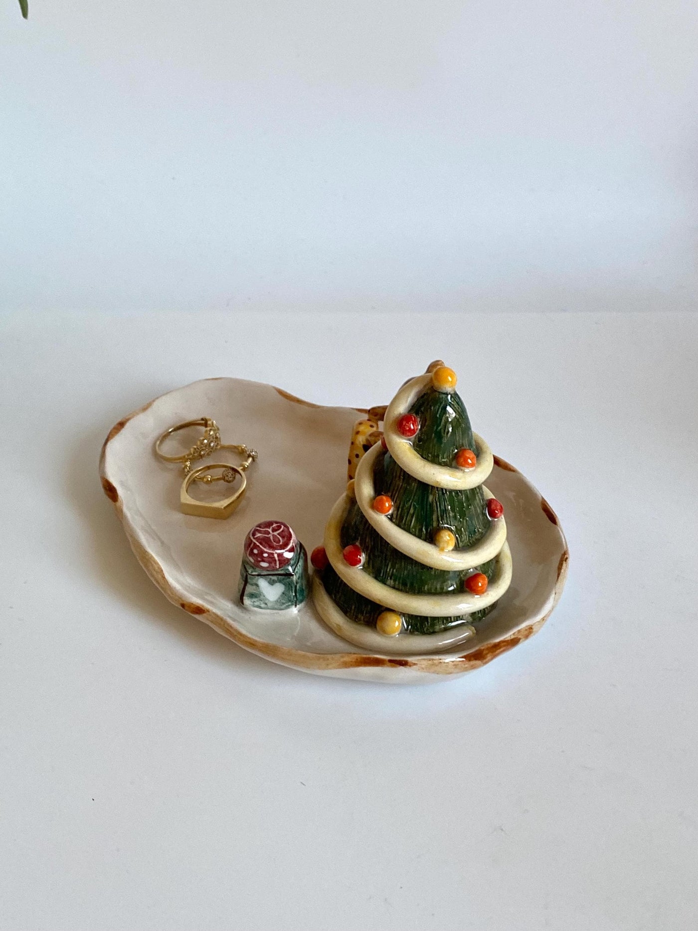 Bear and Christmas Tree Jewelry Dish