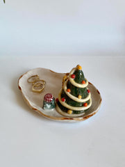 Bear and Christmas Tree Jewelry Dish