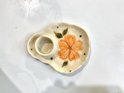 Orange Floral Tealight Candle Holder