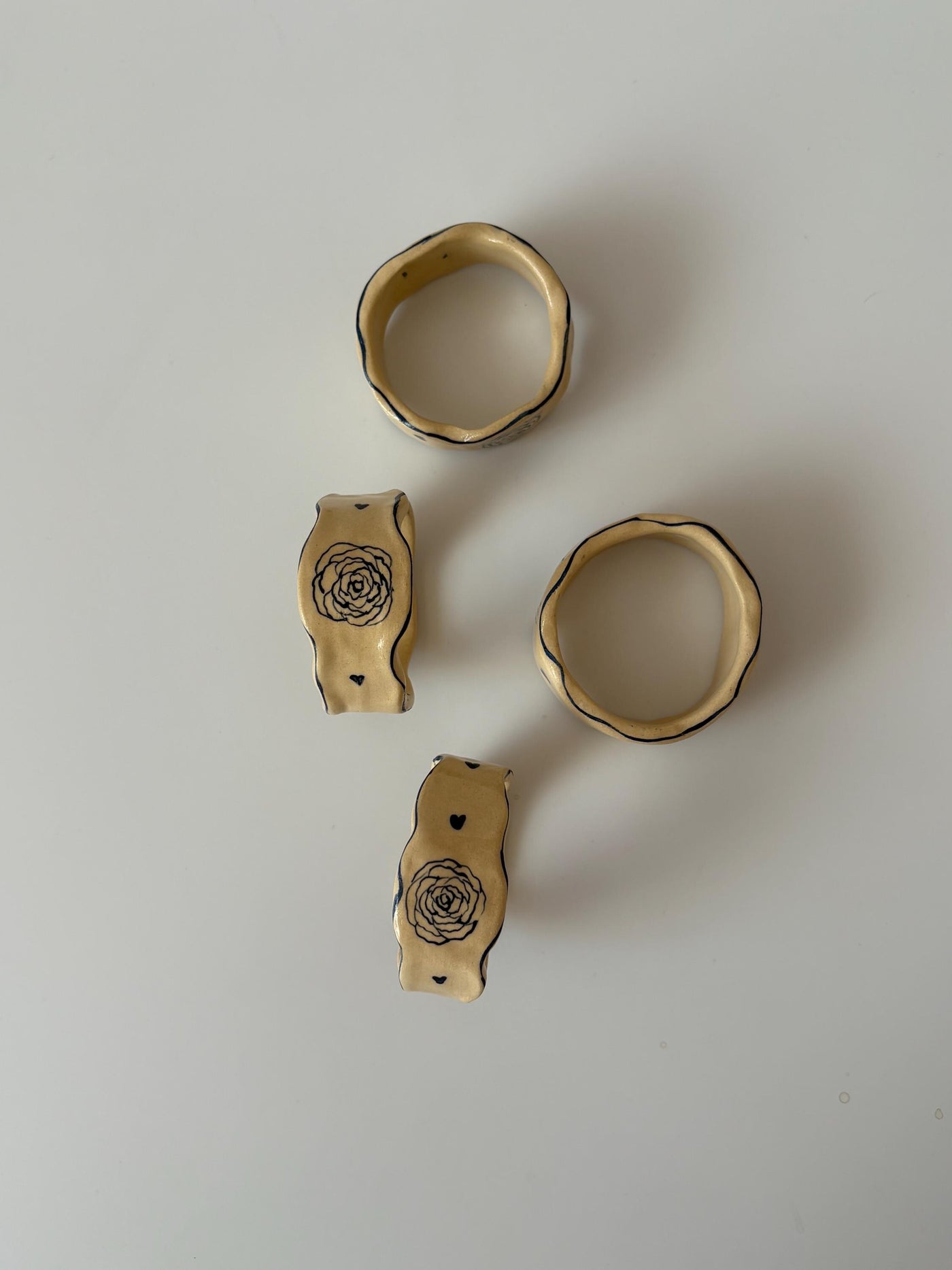 Blue Floral Napkin Rings