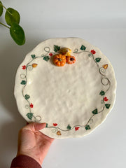 Pumpkin Decor Ceramic Plate