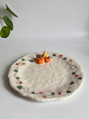Pumpkin Decor Ceramic Plate