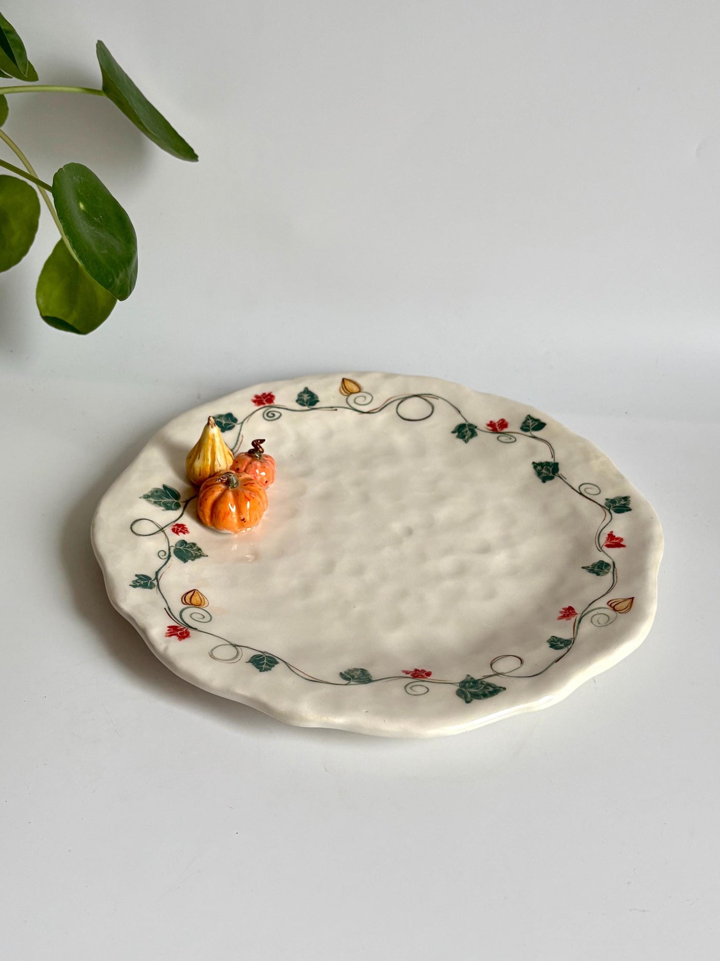 Pumpkin Decor Ceramic Plate