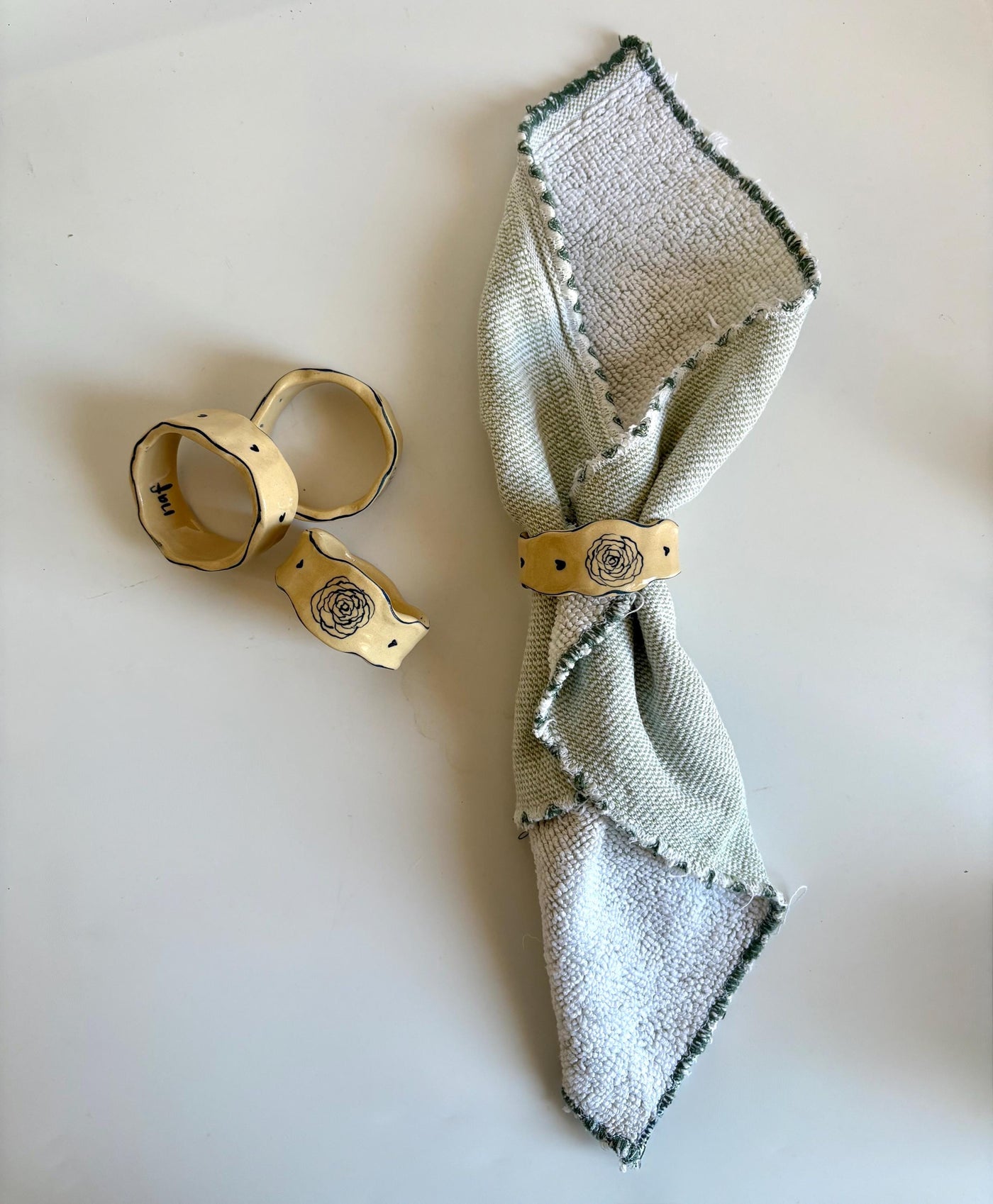 Blue Floral Napkin Rings