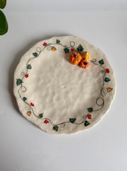 Pumpkin Decor Ceramic Plate