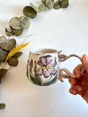 Impressionist Iris Flowers Mug