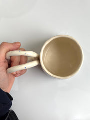 Dual Handle Blue Floral Mug