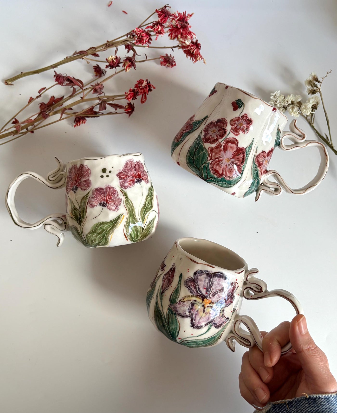 Impressionist Iris Flowers Mug