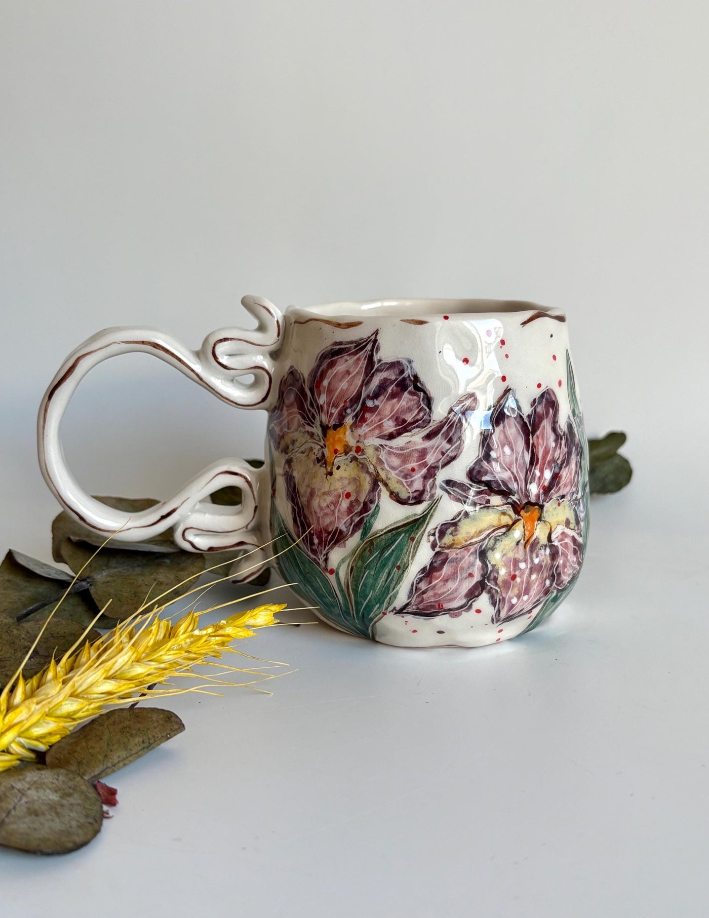 Impressionist Iris Flowers Mug