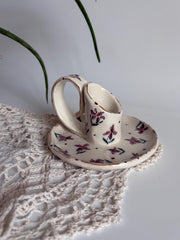 Purple Floral Candlestick Holder