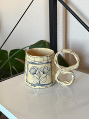 Vİntage Blue Floral - Ochre Series No:9