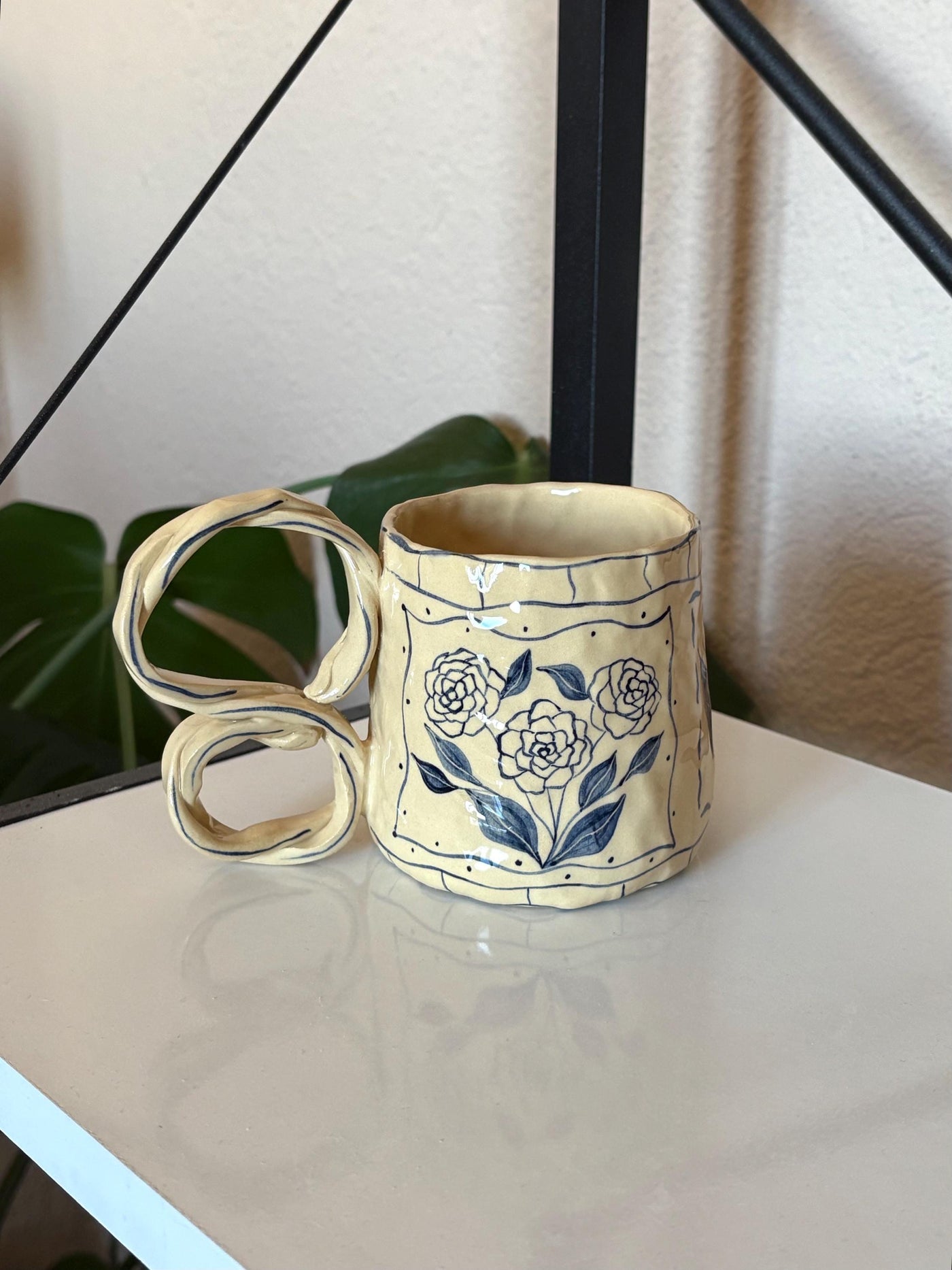 Vİntage Blue Floral - Ochre Series No:9