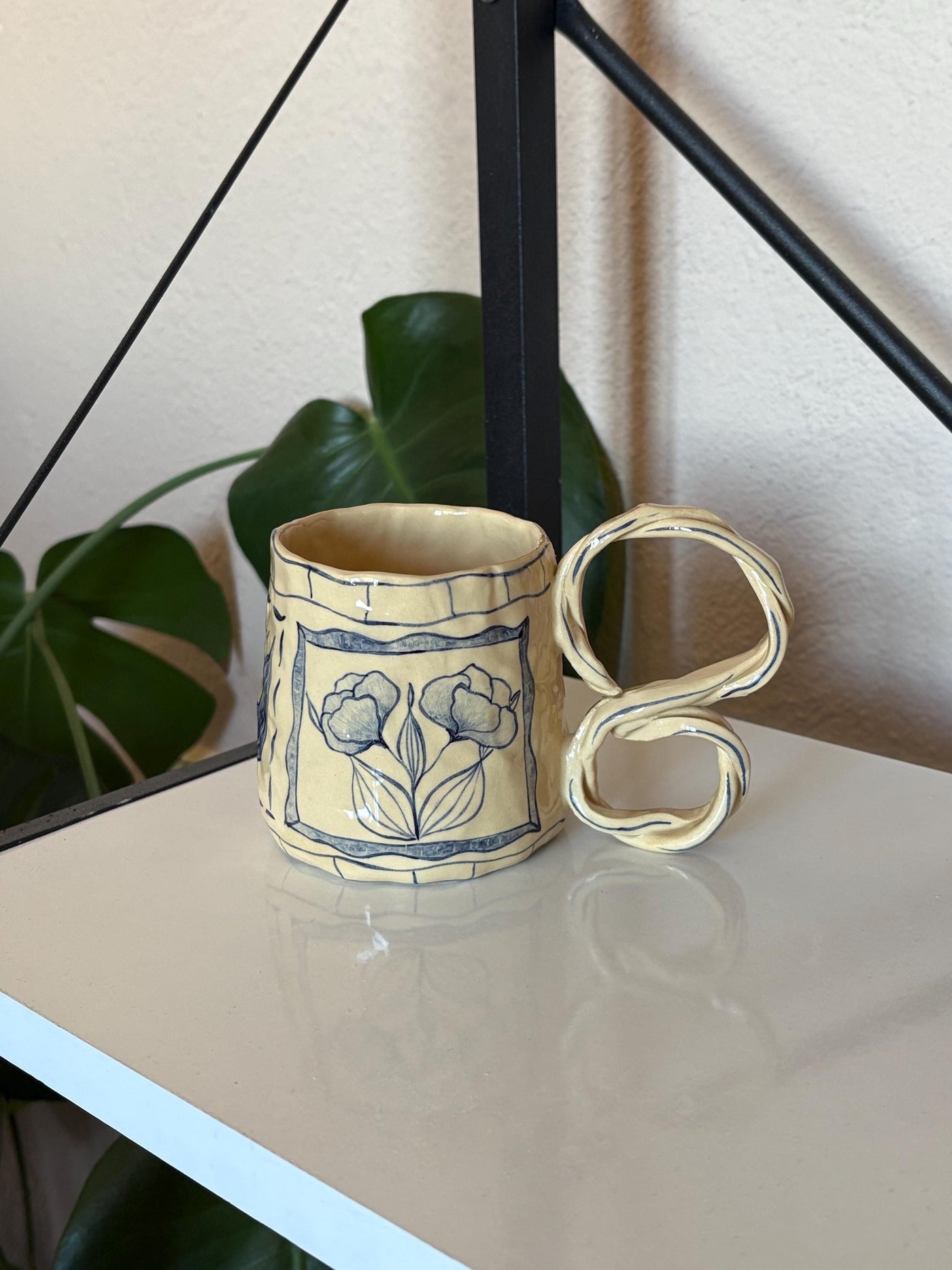 Vİntage Blue Floral - Ochre Series No:9