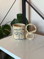 Vİntage Blue Floral - Ochre Series No:9