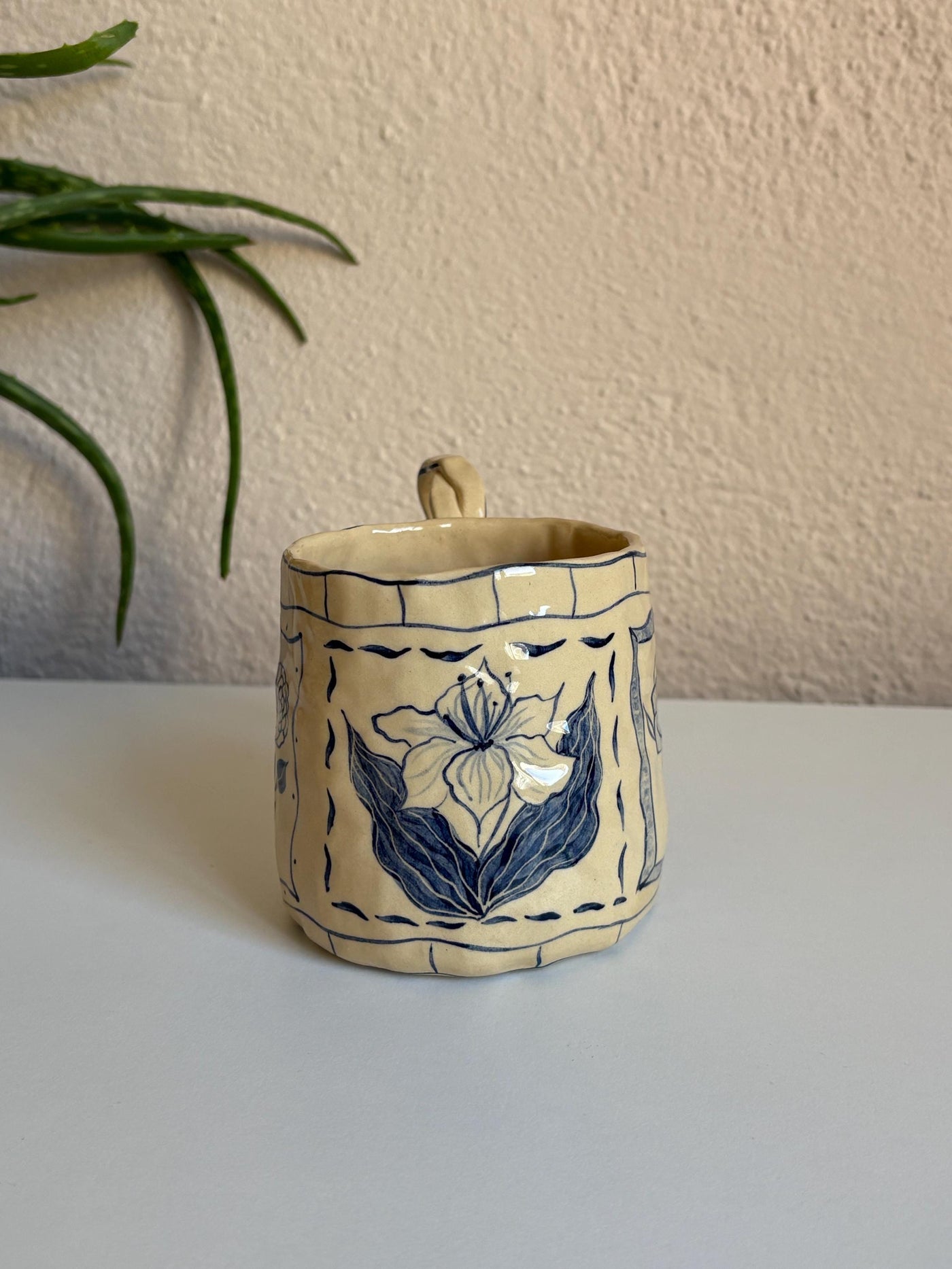 Vİntage Blue Floral - Ochre Series No:9