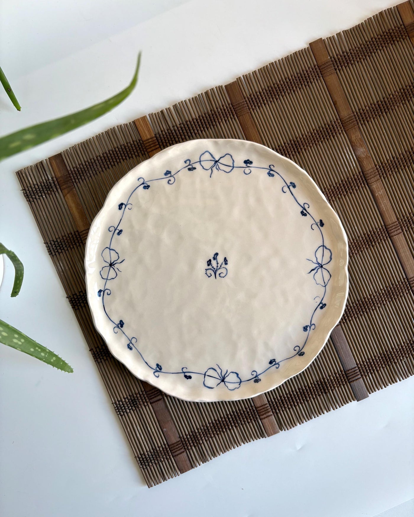 Blue Floral Plate