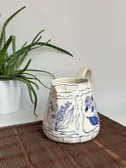 Blue Floral Pitcher