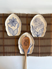 Blue Floral Spoon Rest
