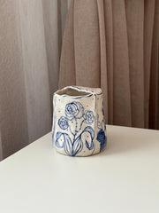 Blue and White Travel Mug