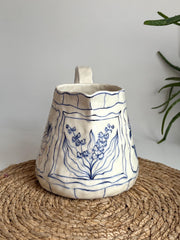 Blue Floral Pitcher