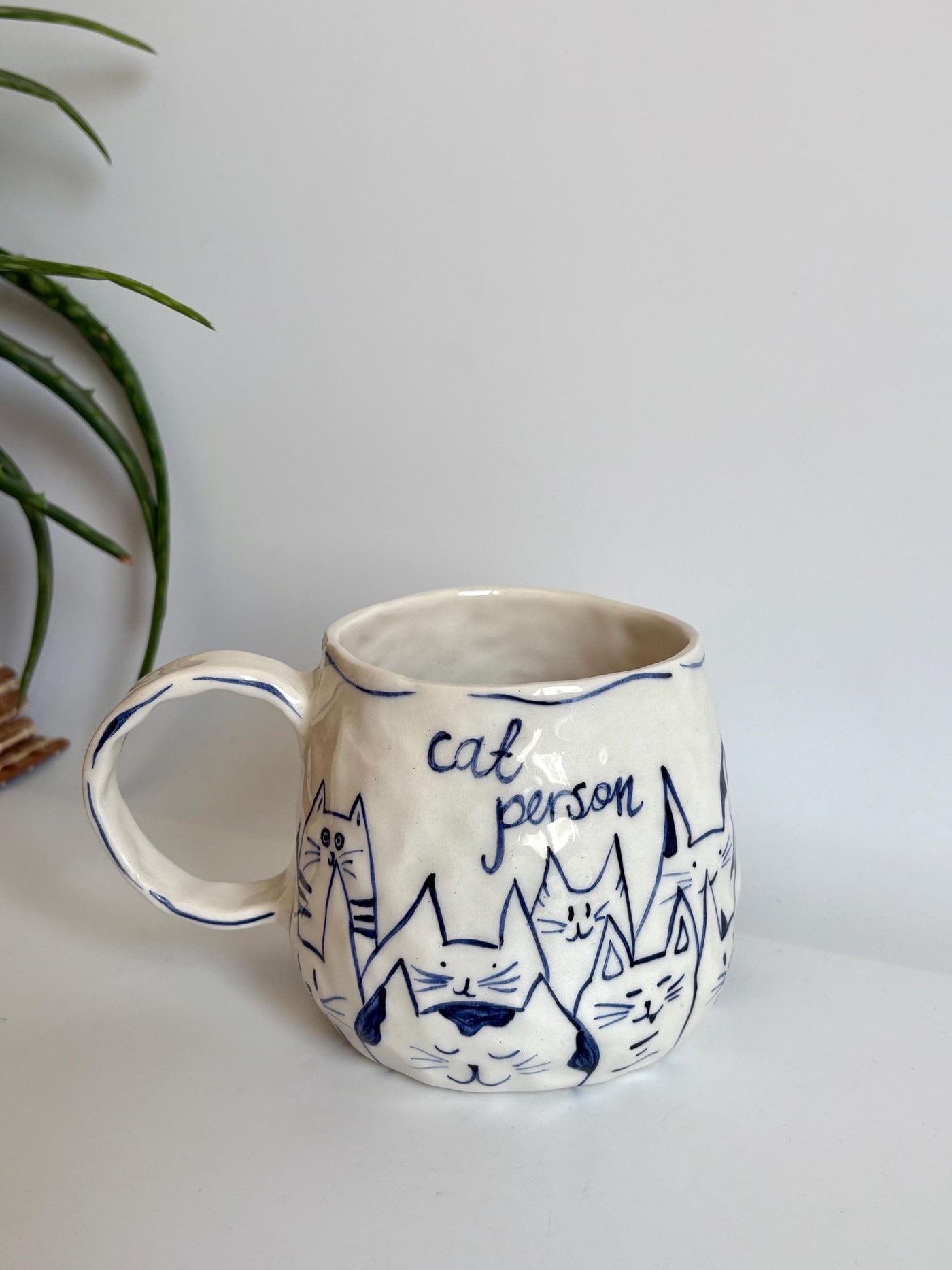 Cat Person Drawn Mug