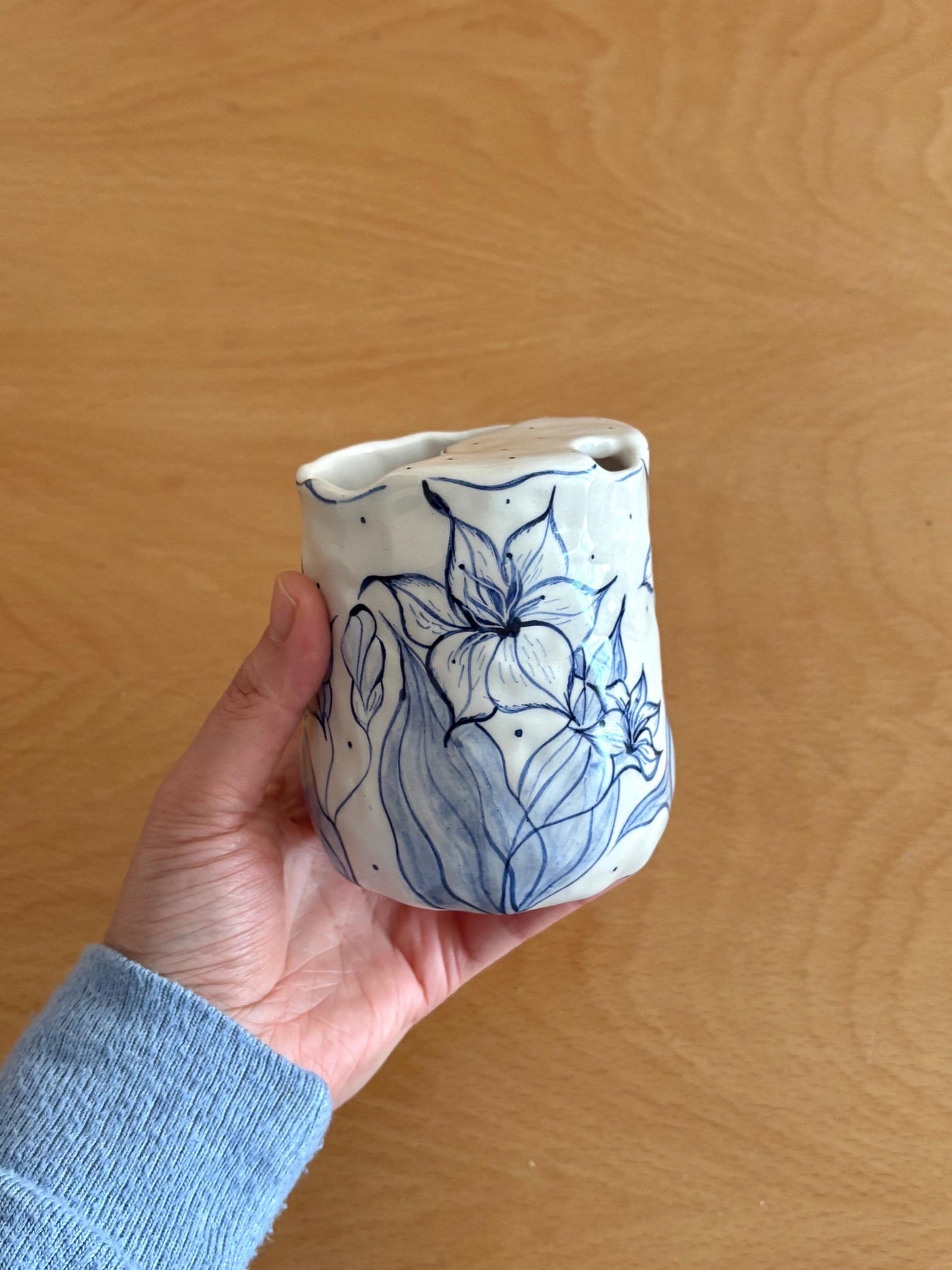Blue Floral Travel Mug