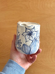 Blue Floral Travel Mug