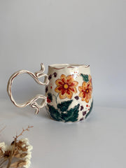Yellow Dahlia Flowers Mug