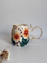 Yellow Dahlia Flowers Mug