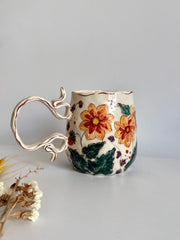 Yellow Dahlia Flowers Mug