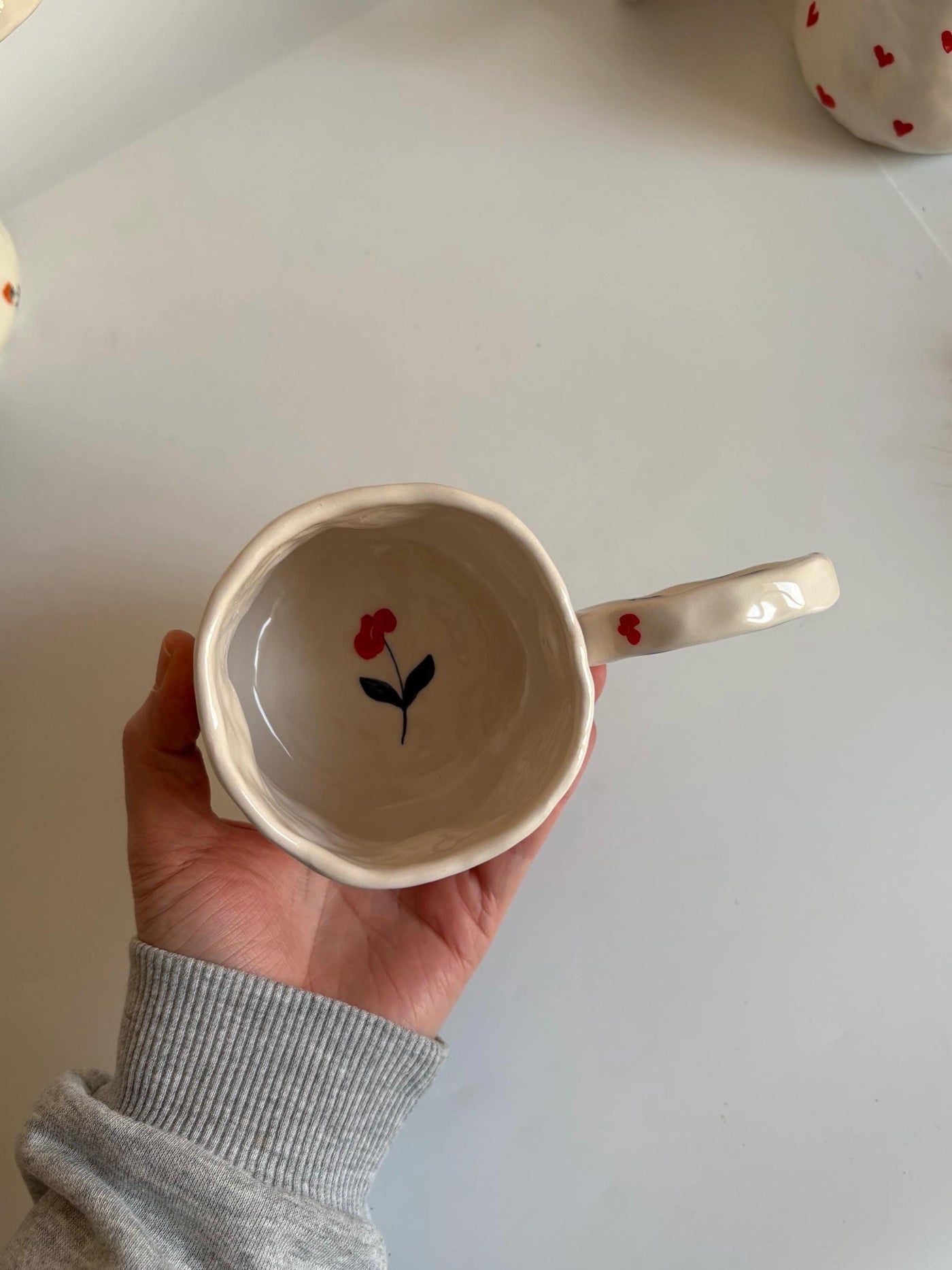 Cute Minimalist Poppy Flower Mug