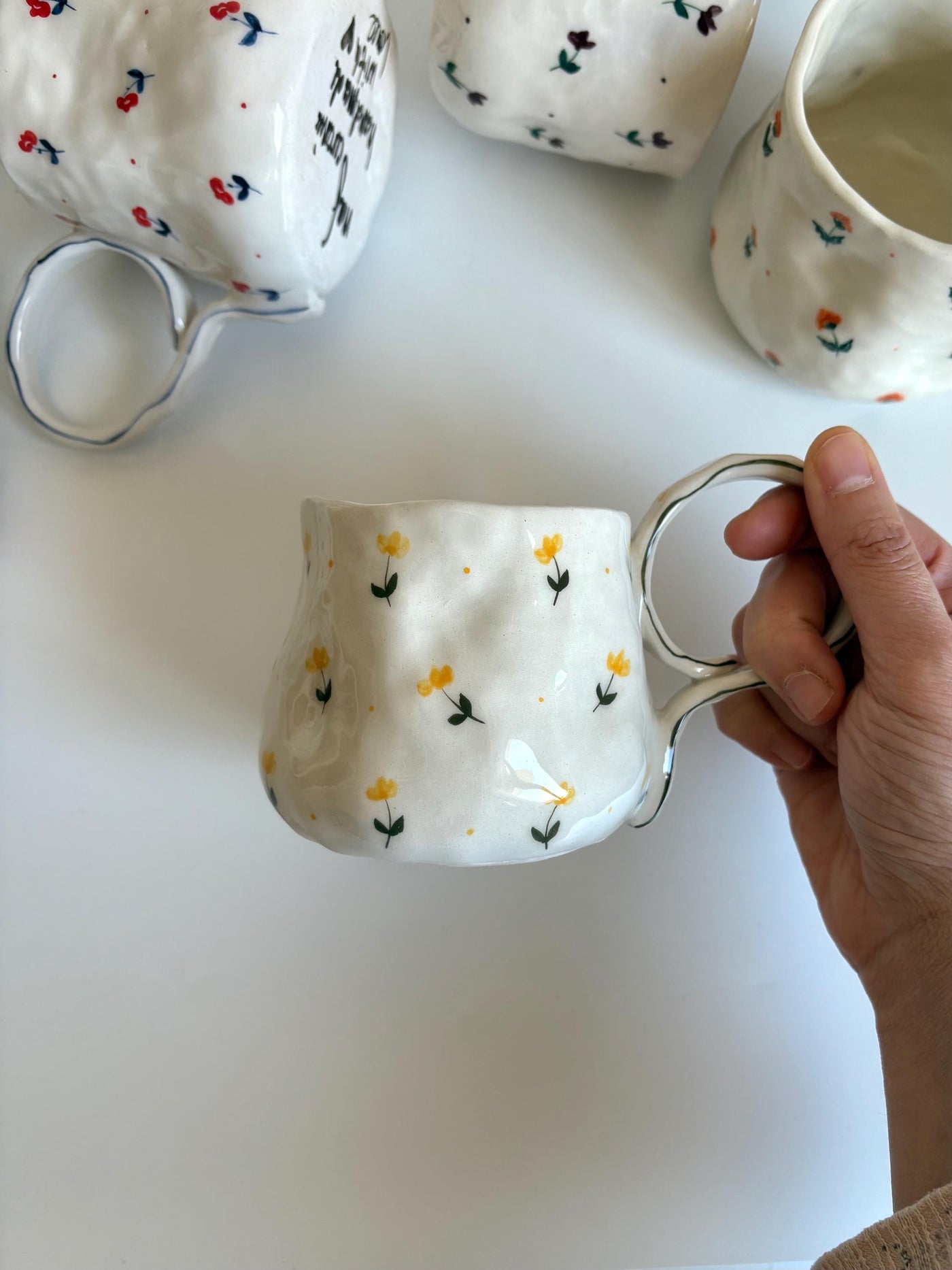 Personalized Cute Floral Minimalist Mug / Write