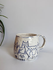 Cat Person Drawn Mug
