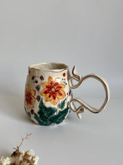 Yellow Dahlia Flowers Mug