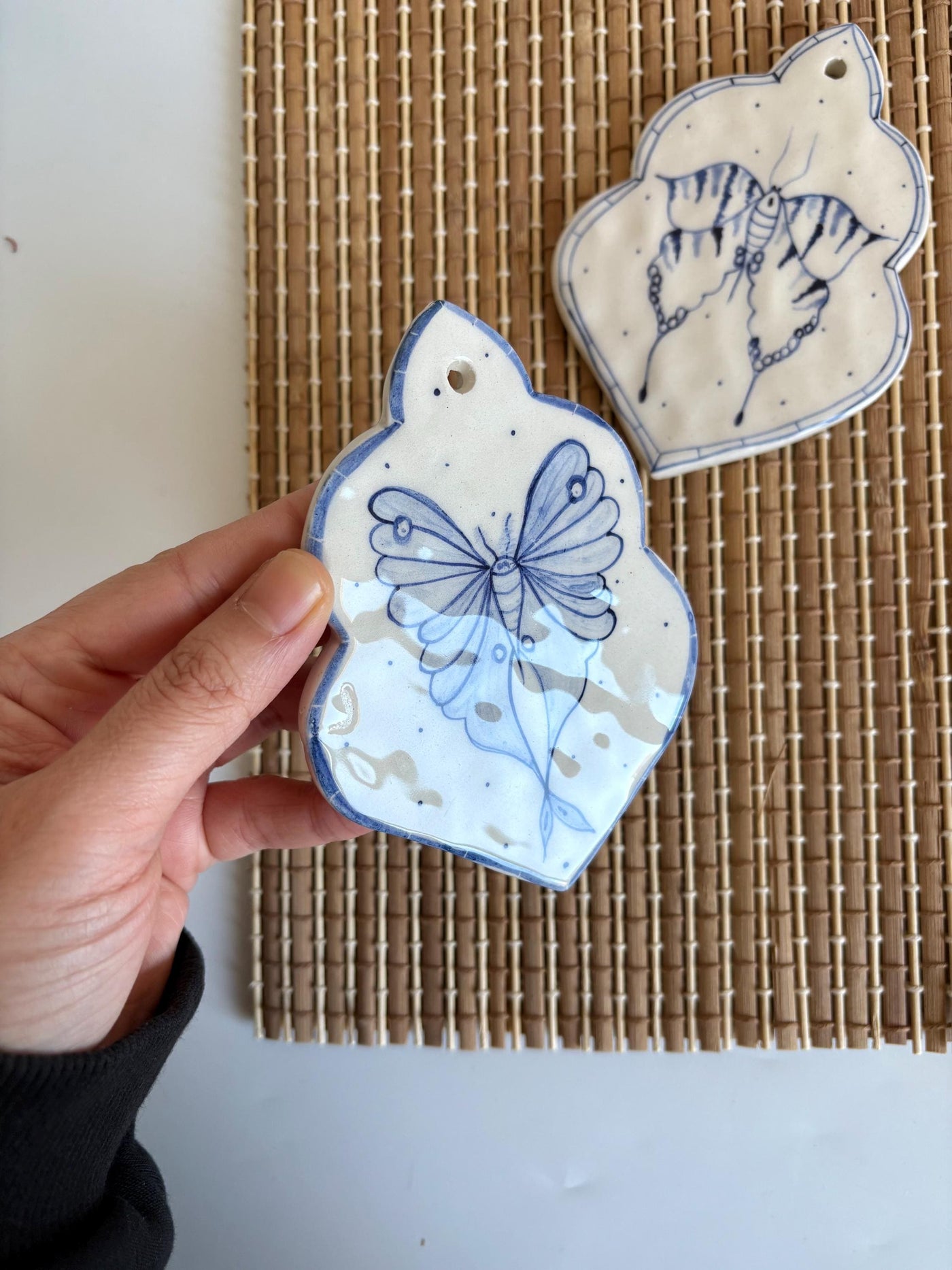 Blue and White Butterflys Wall Hanging