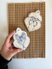 Blue and White Butterflys Wall Hanging