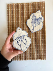 Blue and White Butterflys Wall Hanging