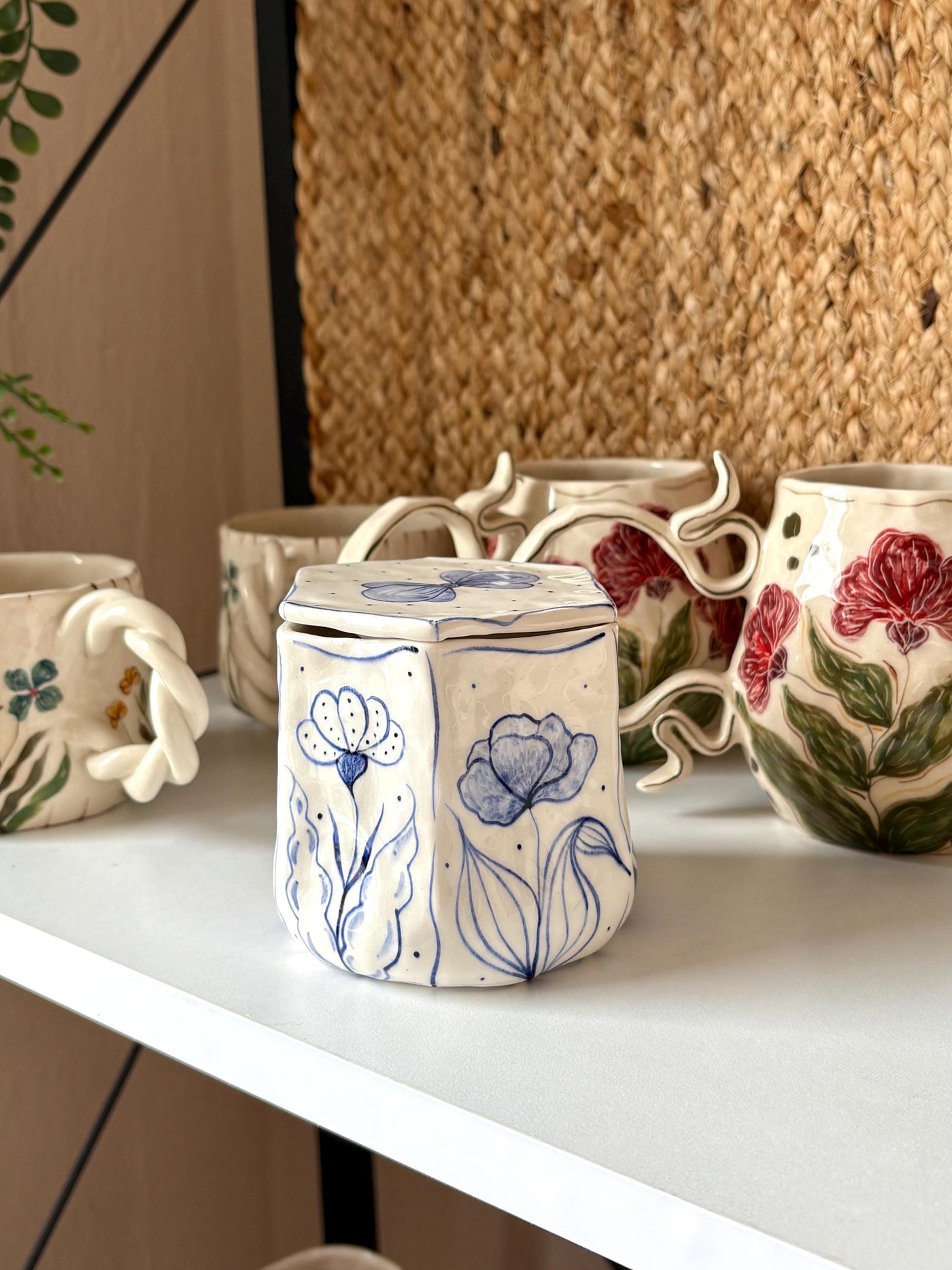 Blue Flower Ceramic Jewelry Box