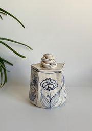 Blue Floral Creamer & Sugar Bowl Set