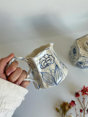 Blue Floral Creamer & Sugar Bowl Set