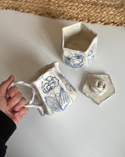 Blue Floral Creamer & Sugar Bowl Set