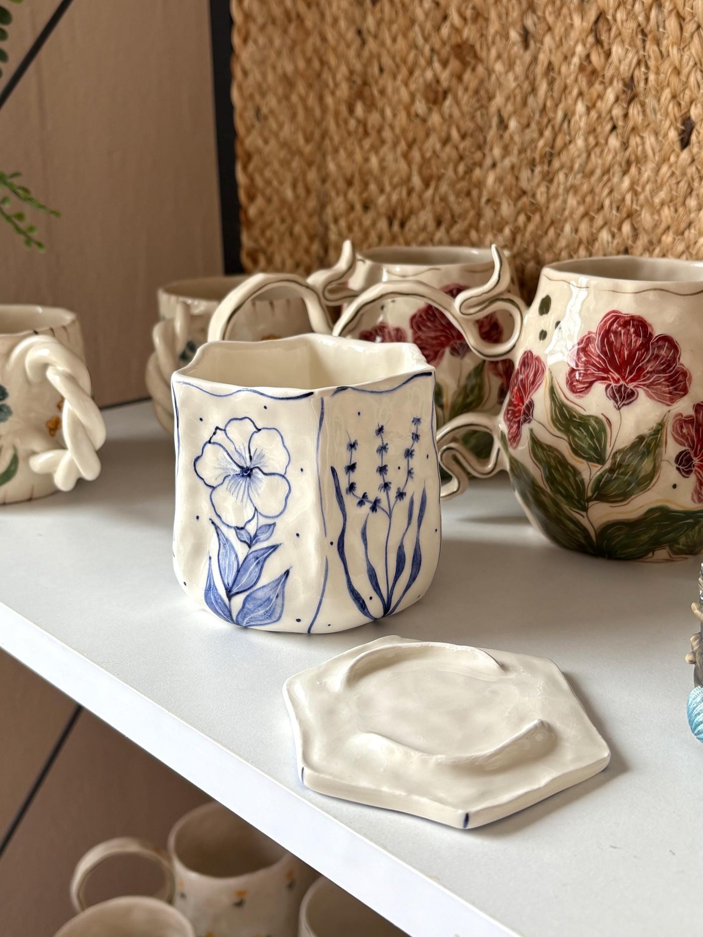 Blue Flower Ceramic Jewelry Box