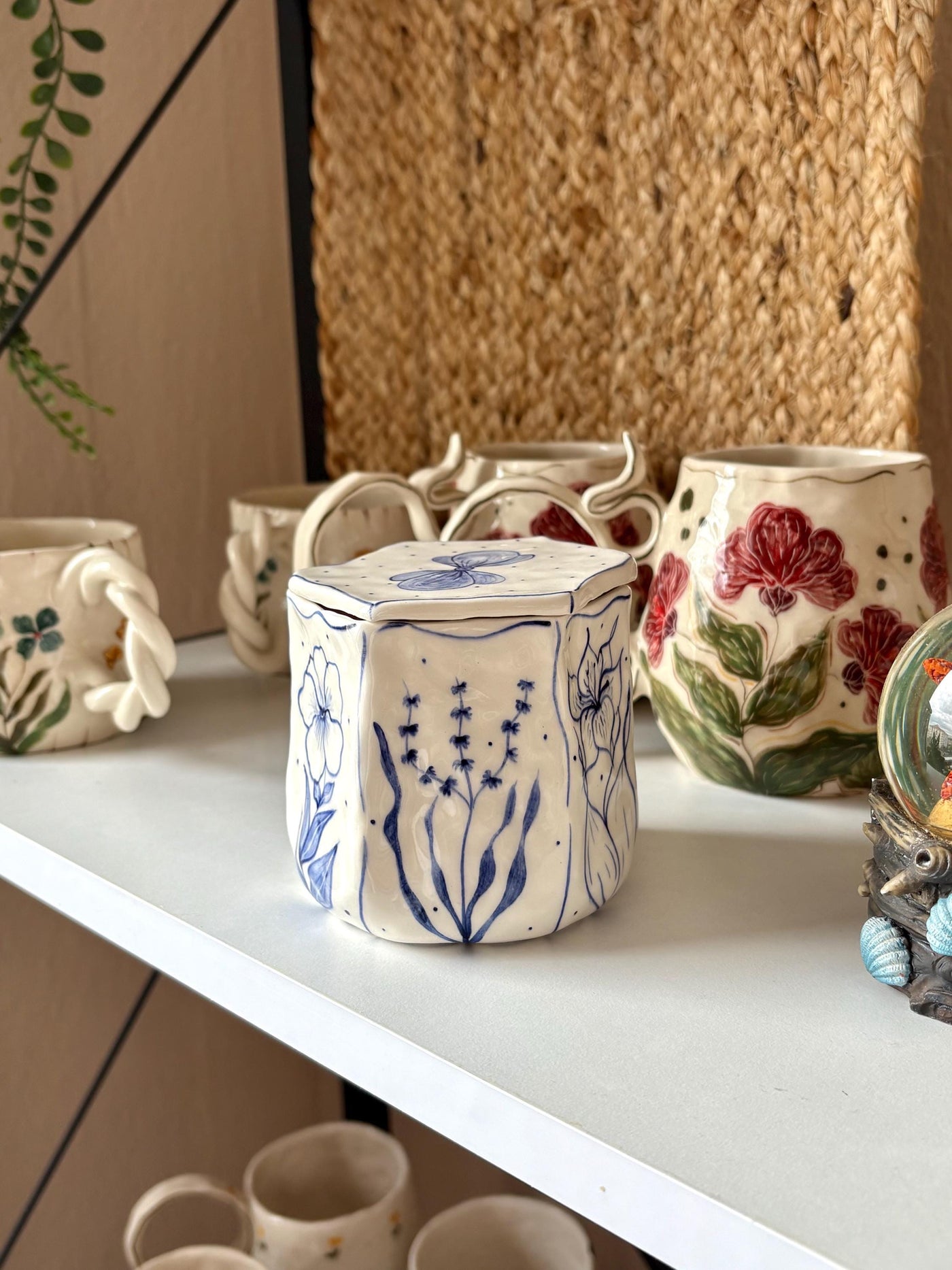 Blue Flower Ceramic Jewelry Box
