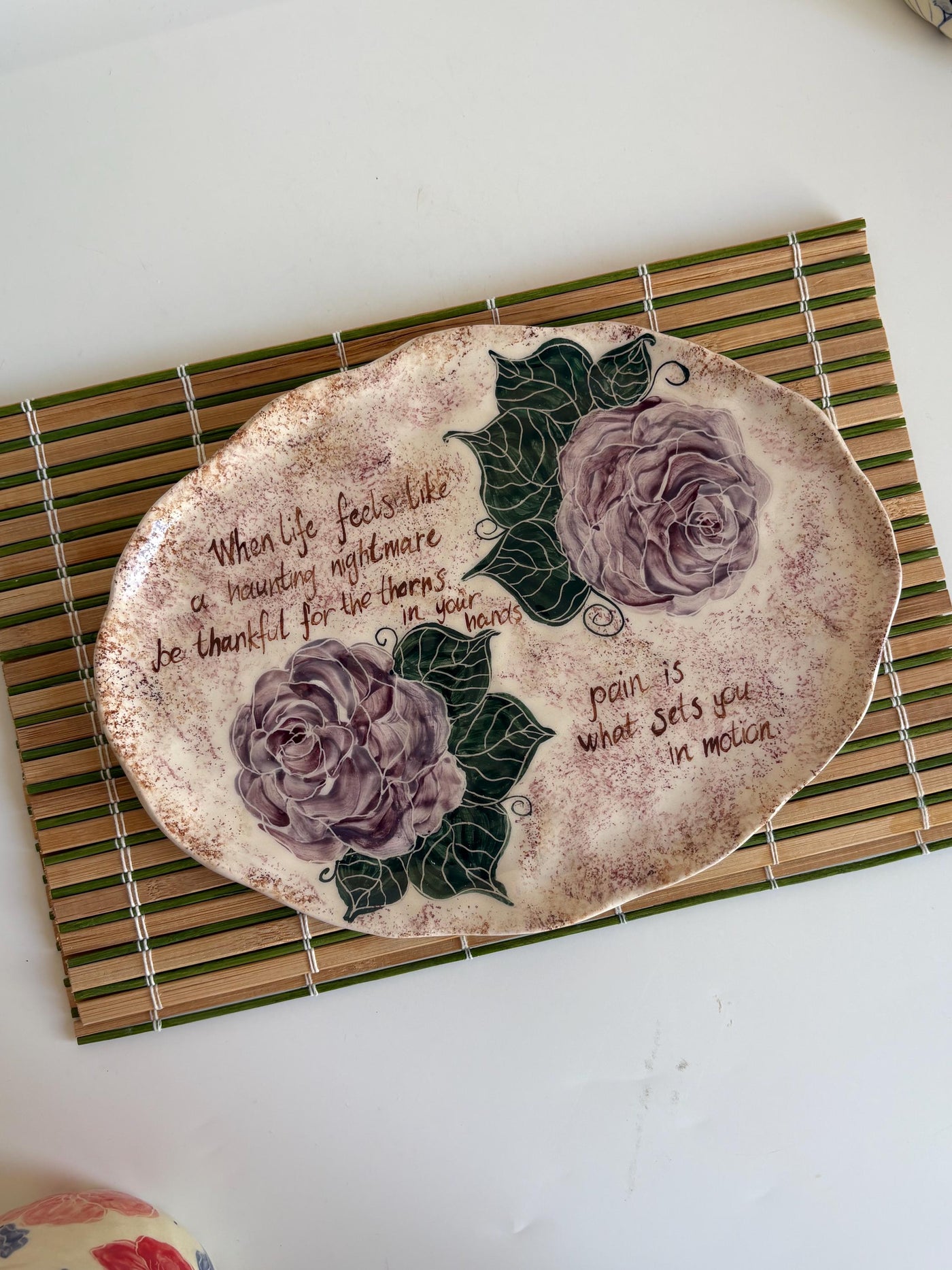 Purple Roses Plate