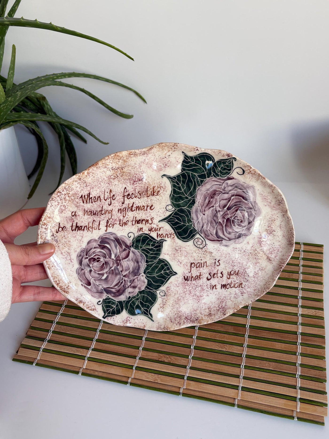 Purple Roses Plate