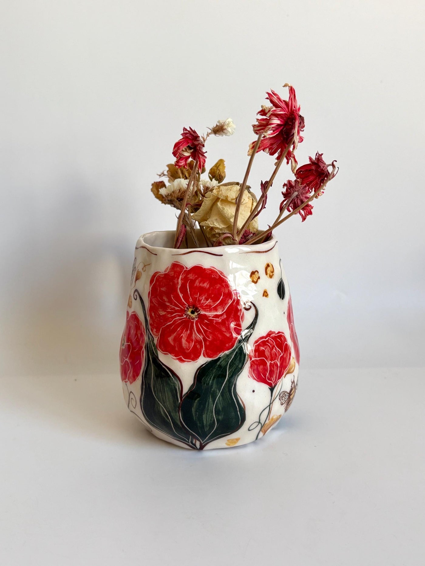 Bumblebee and Red Poppy Mug