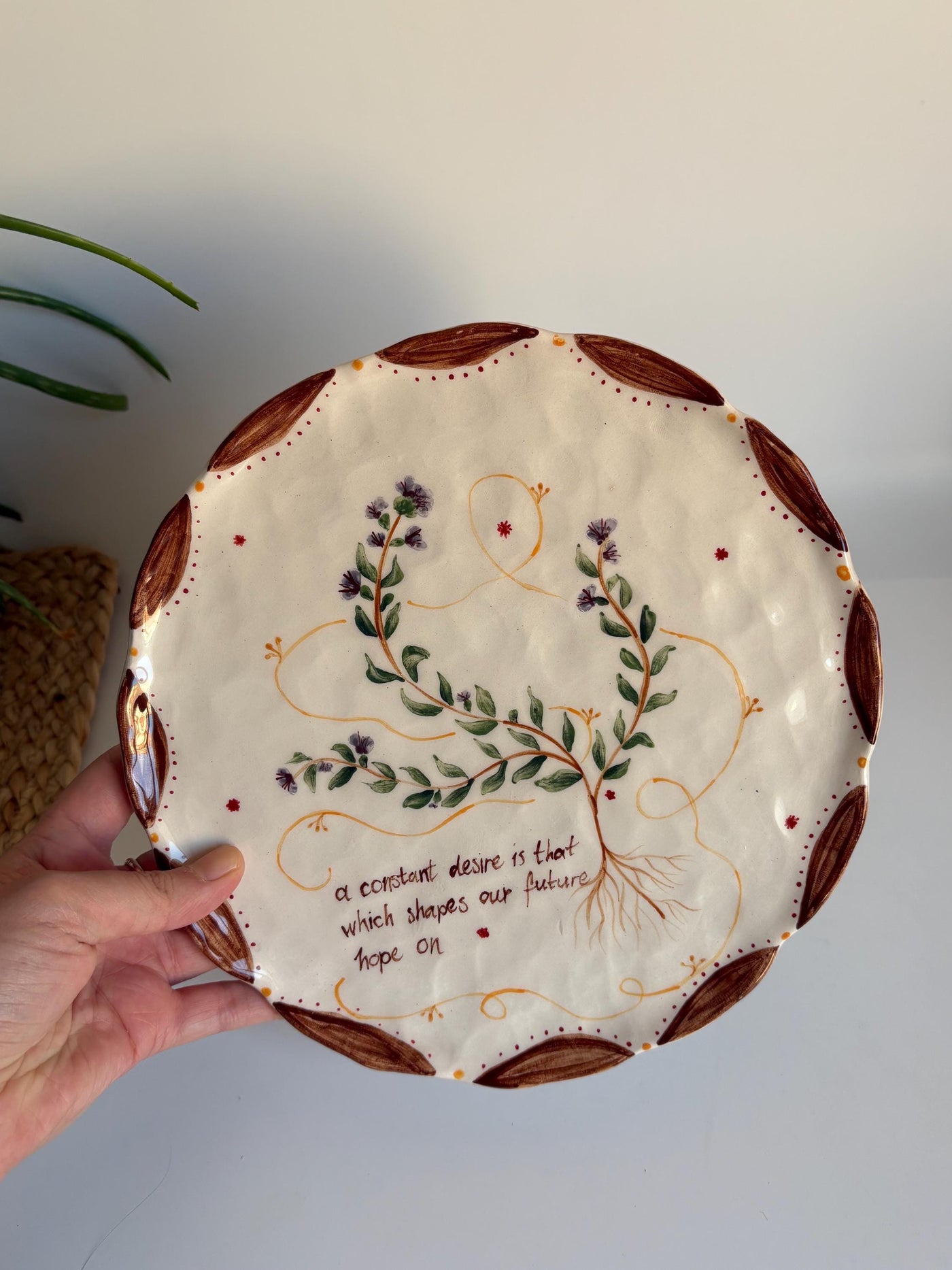 Wild Thyme Floral Illustration Plate